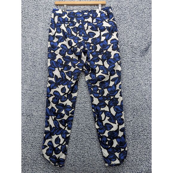 Banana Republic Floral Print Drapey Pants Size 8 Long Ankle Crop Colorful Blue - Picture 2 of 12